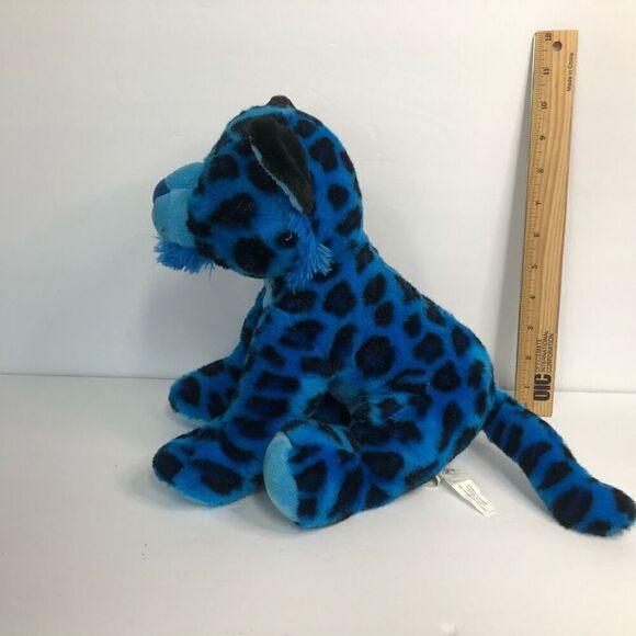 the petting zoo blue leopard big eyes sitting 2014 14 inch plush stuffed animal - Picture 9 of 10